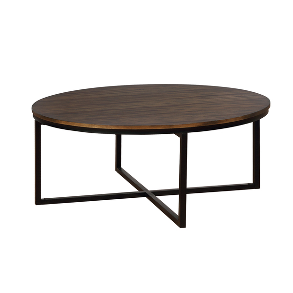 Alaterre Furniture Arcadia Acacia Wood 42" Round Coffee Table, Antiqued Mocha ANAR1275A